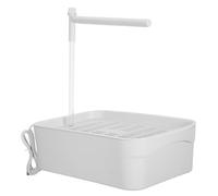VICASKY Bañera Automática para Pájaros Grandes con Ducha Integrada, Material Antideslizante, Color Claro, Dimensiones 31,7 X 21,8 X 9,6 Cm, para Loros, Cacatúas, Periquitos y Agapornis,
