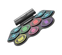 VICASKY Batería Electrónica Portátil Recargable Con Altavoces Duales Almohadilla De Práctica Principiantes Kit De Roll up Con y Usb