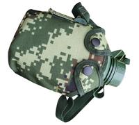 VICASKY Bidón de Agua Militar de Aleación de Aluminio 1l Diseño Fácil de Llevar y Gancho para Senderismo y Aventura al Aire Libre