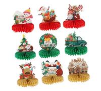 VICASKY Bolas de nido de abeja de Navidad Decoraciones 9 Unidades Set Navidad Fiesta Suministros Central