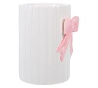 VICASKY Bote Utensilios Cocina Cerámica Blanco y Acabado Esmaltado Suave | Diseño Vintage y Retro Moderno Coquette, Fácil de Limpiar, Forma Cilíndrica Redonda Adecuado para Regalos