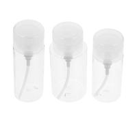 VICASKY Botellas de Empuje para Quitaesmalte 3 Piezas 120Ml 150Ml 200Ml Dispensador Plástico para Cuidado Piel y Cosméticos Botellas Vacías Recargables para Viaje
