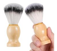 VICASKY Brochas de Afeitar para Hombre Cerdas Sintéticas Plateadas y Mango de Madera, 2 Piezas para After Shave y Salón de Barbería, sin Óxido ni Deformación