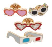 VICASKY Broches estilo playa Hawái, 4 piezas, accesorio de aleación con diseño de gafas de sol, para decoración de ropa y props de costume Varios estilos