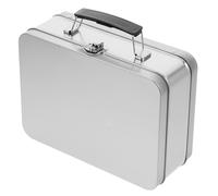 VICASKY Caja de Almuerzo de Hojalata Metálica Portátil con Asa y Cierre, Capacidad Amplia 75 Mm de Alto, Caja para Almacenamiento de Alimentos y Fiambrera de Mano Segura para Uso Diario