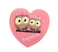 VICASKY Caja De Dientes De Leche Forma De Corazón Organizador De Recuerdos Para Bebés Caja De Almacenamiento Dental Alfabeto Para Guardar Los Dientes De Leche De Tu Hijo