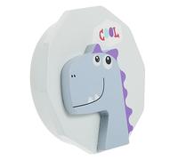 VICASKY Caja De Dientes De Madera Para Bebés Contenedor De Recuerdos De Dientes De Leche y Cabello Fetal Diseño y Decorativo Dinosaurio Azul