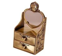 VICASKY Caja de Recuerdos para Ñiño de Metal Dorado, para Primer Diente y Rizo, Diseño Creativo y Resistente, Adecuado para Conservar Sus Primeros Recuerdos