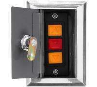 VICASKY Caja para Pulsador de Persiana Eléctrica, Caja de Control Manual, Botón de Liberación, Plástico Color Plata, para Persianas Enrollables y Garaje Color
