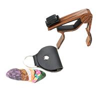 VICASKY Cejilla Para Guitarra y Ukelele De Madera Oscura 1 Unidad Juego De 6 Púas De Guitarra y Porta Púas Incluido Accesorio Portátil Para Ajuste Rápido De Tono y Eléctricas