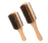 VICASKY Cepillo para Cabello Fino y Bigote de Doble Cara Cerdas de Jabalí y Nylon, Diseño de Madera de Caucho para Peinar y Desenredar, Paquete de 2 Piezas para Hombres