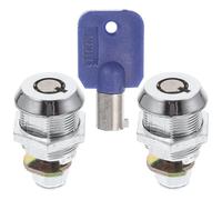 VICASKY Cerradura Tubular de Leva de 17mm para Armarios y Puertas Metálicas, Fácil de Instalar, Incluye 2 Piezas con Llave, Color Negro, Adecuado para Cajones de Color Aleatorio