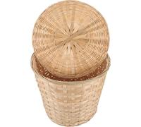 VICASKY Cesta de Bambú Tapa para Guardar Frutas y Verduras, Cesta Tejida Resistente y Ligera, Diseño Rústico Natural, Tamaño Mediano para Uso Doméstico