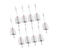 VICASKY Cestas De Metal 10 pcs Fishing Steel Basket Cage Feeder Stainless Coarse Size Baits L Holder Tackle Carp Shrimp for Fish Crab Bait Lure Supplies Accessories Jaula