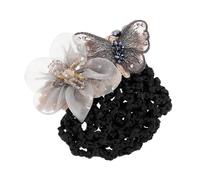 VICASKY Clip para el pelo de flores para moños, red para moños, pasador para el pelo, moños, redecillas para moños, ballet, red elástica, hilo Juan, gris claro