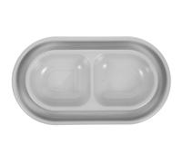 VICASKY Comedero Doble Anti-Hormigas para Gatos y Perros Pequeños Cuencos de Comida y Agua Gris Pequeño Contenedor Resistente Foso Profundo para Alimentación Segura en Exteriores