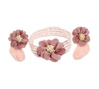VICASKY Conjunto de Calcetines hasta Media Pantorrilla Diadema de Flores Adorable para Obsequio de Cien Días para Recién Nacido Calcetines para Diadema