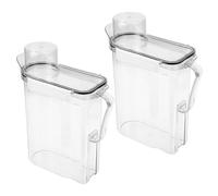 VICASKY Contenedores para Detergente Líquido Polvo para Ropa con Tapa Hermética y Estructura Portátil de Plástico, Gran Capacidad para Lavandería y Baño, Pack de 2 Unidades