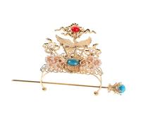 VICASKY Corona antigua de estilo japonés accesorios para el cabello asiáticos accesorios para el cabello coreanos accesorios para el cabello chinos horquilla china corona fénix china aleación dorada