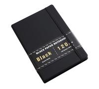 VICASKY Cuaderno de Papel Negro A5 200 Páginas sin Líneas, Papel Grueso para Dibujo y Escritura, Portátil y Adecuado para Trabajos Artísticos Diarios