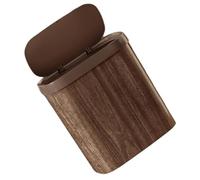 VICASKY Cubo de basura de estilo retro con tapa de presión y capacidad 12L, diseño clásico madera, resistente y apto para dormitorio y oficina