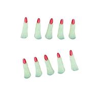 VICASKY Dedos Halloween 20 Piezas Uñas Falsas De Bruja Halloween Fake Nails Bruja Witchlings Disfraces Uñas Falsas De Fiesta Disfraz De Uñas Postizas Manzanas Falsas Uñas De Brujas Espeluznantes