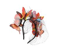 VICASKY Diadema de Velo con Diseño de Ala para Bodas Tocado de Fiesta para Mujer Banda Cabello Velo Accesorio para Fotos