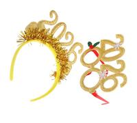 VICASKY Diadema Dorada Purpurina para Fiestas de Nochevieja 2026, Diseño Único en Tejido Cómodo para Celebraciones y Momentos de Cuenta Regresiva