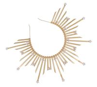 VICASKY Diadema Dorada Rayos de Sol y Púas Aro de Espiga Vintage para Mujer Accesorio Ligero para Halloween Fiestas y Fotografía Tocado de Diosa Gótico Elegante