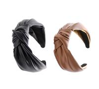 VICASKY Diadema Finamente Procesadas de Cuero Pu 2 Piezas Nudo para Mujer Banda Cabello Adecuado para Limpieza Facial y Descanso Nocturno