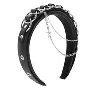 VICASKY Diadema Gótica De Moda Con Accesorios De Cabello Diseño De Cadena y Cruz Para Festivales Para Cosplay y Actuaciones Nocturnas