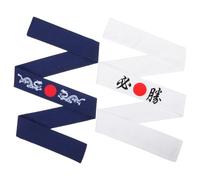 VICASKY Diadema Japonesa Bushido para Hombre de Algodón Transpirable 2 Piezas Diseño Tradicional Samurái que Fija el Cabello Cómodamente para Ejercicios y Deportes