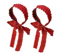 VICASKY Diademas de Cinta para Mujer en Color Rojo, 2 Piezas, Accesorios Cabello Flexibles de Poliéster y Abs para Mantener el Cabello Recogido en Fiestas Obsequios y Sesiones de Fotos
