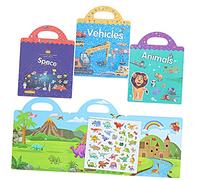 VICASKY Divertido libro de pegatinas para niños y niñas, 4 juegos de pegatinas autoadhesivas, pegatinas educativas para niños y niñas en edad preescolar de 2 a 8 años, juguete cognitivo