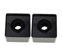 VICASKY Estación para Logotipo De Micrófono Forma De Cubo Cuadrado Abs Resistente a Golpes 2 Piezas para Periodistas Profesionales Entrevistas Portátil Color Negro