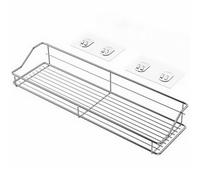 VICASKY Estante de Almacenamiento de Pared de Acero Inoxidable, Soporte Resistente con Drenaje, Accesorio para baño y Cocina, Montaje sin Taladro, para Shampoo y condimentos