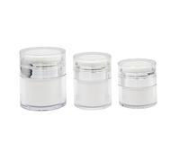 VICASKY Frascos de crema de doble capa acrílicos de 50 g reutilizables para crema para los ojos, botellas de viaje a prueba de fugas