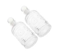 VICASKY Frascos Difusores de Vidrio Tallado Retro 200ml para Aromaterapia, Recargables Larga Duración, Ideales para Baño o Terraza, Pack de 2 Unidades
