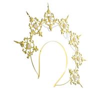 VICASKY Fuego diadema romana tocado para mujer traje de diosa diadema y antorcha de la estatua de la libertad sol sombrero sombrero sol traje de sol aleación dorado