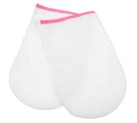 VICASKY Guantes de baño de cera para tratamientos de parafina, guantes de cera de rizo para el cuidado de las manos hidratantes, guantes de algodón con bordes rosas para manicura y arte de uñas