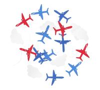 VICASKY Guirnalda de Nubes y Banderines de Aviones Antiguos de Fieltro, Pancarta Triangular Colgante Azul y Clara para Decoración de Fiesta de Cumpleaños Temática Aviación, Adecuado