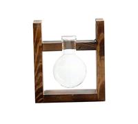 VICASKY Jarrón De Vidrio Estante De Madera Diseño Creativo para Plantas Hidropónicas Contenedor Hidropónico De Vidrio Adorno