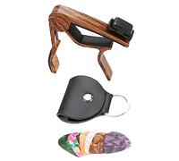 VICASKY Juego de 1 cejilla para guitarra, con piezas de alta calidad, púas de guitarra y soporte, se puede utilizar para guitarra acústica, ukelele y banjo, accesorios prácticos para músicos