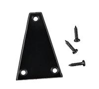VICASKY Juego de 1 Funda Metálica Negra para Tensor de Guitarra Eléctrica, Cubierta Triangular de 1 Capa 3 Tornillos Negros, Pieza de Repuesto para Ajuste de Mástil, Accesorio