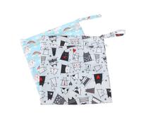 VICASKY Juego de 2 bolsas de pañales impermeables con cremallera reutilizables para bebés, diseño de gato y caballo arcoíris, ideal para viajes y viajes