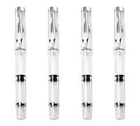 VICASKY Juego de 4 Pinceles Recargables para Caligrafía Cuerpo Transparente de Plástico, sin Caída de Pelo, Adecuado para Escritura y Trazos Precisos