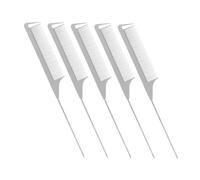 VICASKY Juego de 5 peinetas para peluquería, peine para peinar, de de rata, para peluquería, para peinar el pelo, fibra de carbono gris