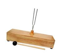 VICASKY Juego de diapasón de chakra, 256 Hz, sintonizador curativo, base de madera, tenedor musical para experimentos acústicos