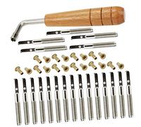 VICASKY Juego Profesional de Accesorios para Lira de Arpa, 20 Clavos para Cuerdas, 20 Remaches y 1 Llave Inglesa, Piezas de Arpa Duraderas para Reparación y Mantenimiento de Instrumentos