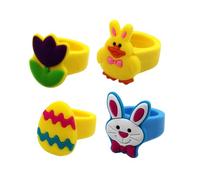 VICASKY Juguetes de Pascua de dibujos animados 25pcs joyas de PVC para niños niñas fiesta favorito vestido